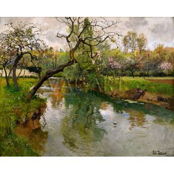 РЕПРОДУКЦИИ НА КАРТИНИ Френски речен пейзаж – Арк (1896)